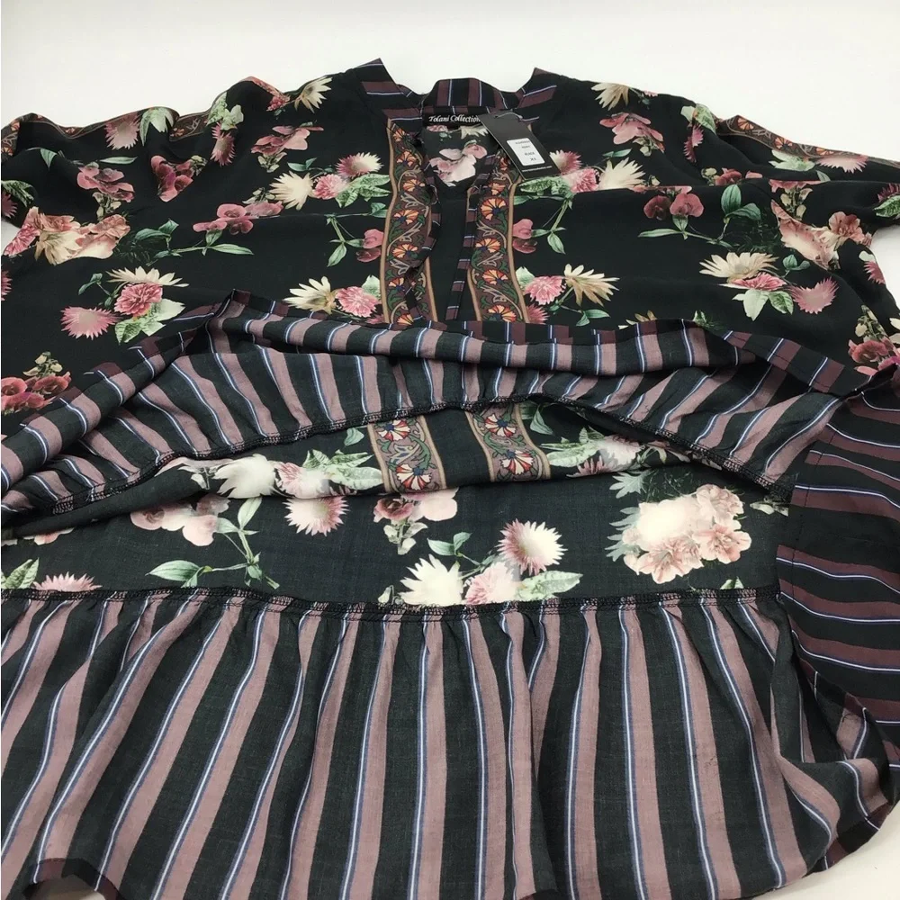 Tolani Collection Ruffled Hem Floral Print Tunic - Picture 10 of 14